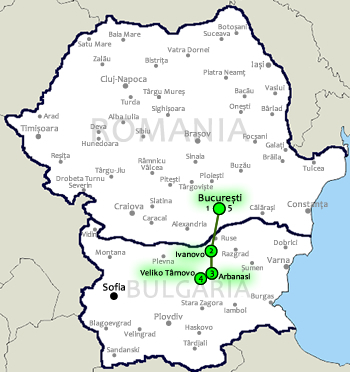 One day trip to Bulgaria: Ivanovo Rock Hewn Church and Veliko Tarnovo the ancient Bulgarian capital. | The program itinerary